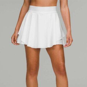 NWOT Lululemon Court Rival Perforated High-Rise Skirt Skort Long White Size 8